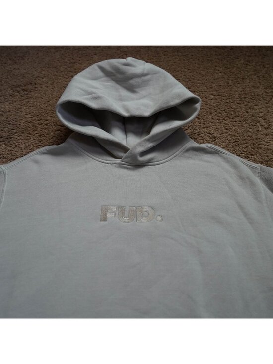 AS Colour Hoodie Mens S Beige FUD Embroidered Faded Relax Pullover Streetwear - Picture 3 of 9